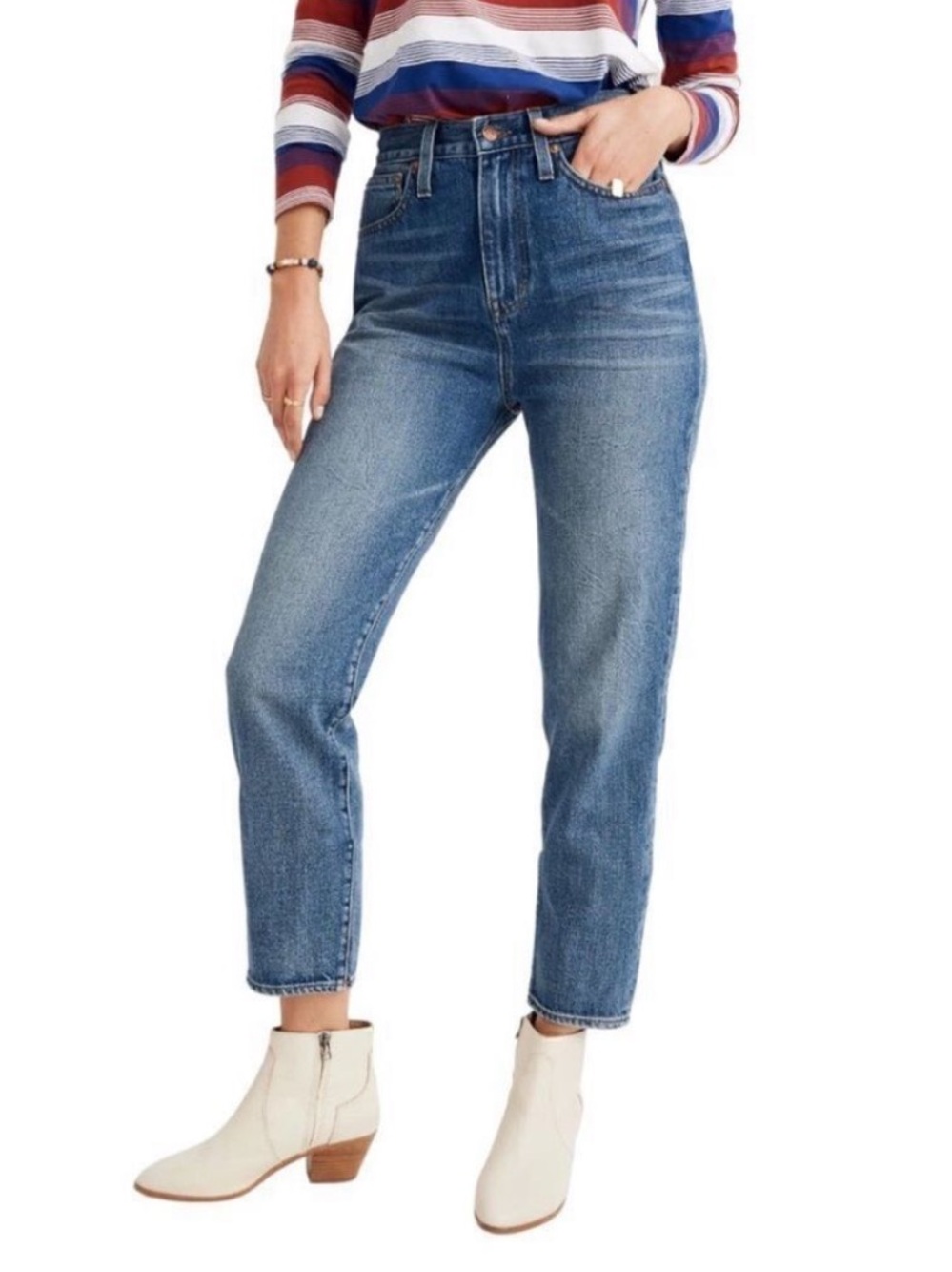Madewell High Rise The Mom Jean Medium Wash size 26 Tall